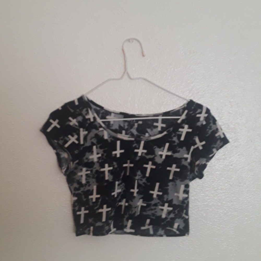 "Rue21" Acid Wash Cross Crop Top